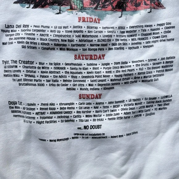 Coachella 2024 Pullover Crewneck Sweatshirt Official Gear Cream Size Medium - Picture 10 of 11